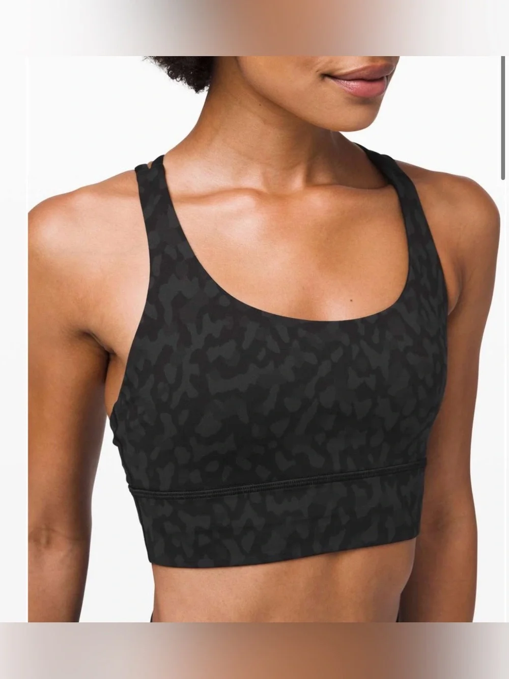 Lululemon Energy Sports Bra Long Like Womens’s 6 Formation Camo Deep Coal Multi
